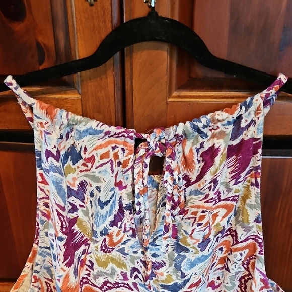 Nicole Miller Multicolor Tank Top, Tie In Back, Sz L - Picture 4 of 5